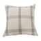 Hello Honey® 20'' Square Gray Plaid Cotton Pillow Cover